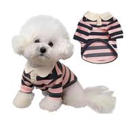Small Dog Shirts Casual Striped Outfits with Collar | Breathable Dog Clothes for Park Beach Travel Outdoor Party Holiday Birthday Photography