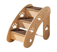 Small Dog Steps, Wooden Sofa Ladder for Pets | Triangle Wooden Structure with Non-Slip Mat, Pet Climbing Ladder for Senior Cats, Puppy,