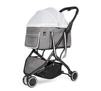 Small Dog Stroller 3-in-1 Foldable Pet Stroller Strolling Cart Detachable Carrier Car Seat and Stroller with Push Button Entry for Cats/Dogs