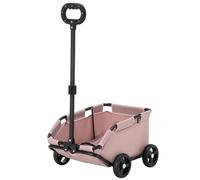 Small Dog Stroller, Foldable Dog Cart with Safety Rope, Storage Pocket & Extendable Handle, Lightweight Carrier for Travel, Walking, Vet Visits Puppy Stroller Pet Supplies Wagon for Small Dogs
