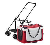 Small Dog Stroller for 2 Dogs Cats Puppy & Kitten Dog Strollers for Small Dogs Clearance Foldable Travel Carrier Cart Breathable Dog Pram Pushchair Pet (Red)