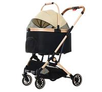 Small Dog Stroller,Pet Stroller with 4 Wheels, Foldable Pet Travel Carrier for Small/Medium Dogs Cats up to 33lbs, Detachble Portable Pet Bag, Storage Basket