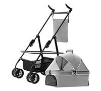 Small Dog Stroller with Separable Carrier - Ideal for Pets Under 20kg | Pram Pushchair with Adjustable Awning | Zipperless Entry - Perfect for Small to Medium Dogs