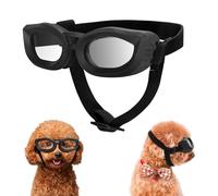 Small Dog Sunglasses, Dog Goggles with Adjustable Strap, UV Protection Dog Goggles Sunglasses Eye Protection Anti-Fog Snowproof Cool Glasses for Puppy Doggie, Black