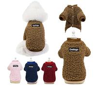 Small Dog Sweater Cat Puppy Winter Warm Coat Pet Cold Weather Cozy Fleece Clothes Cute Pullover Sweater for Small Dogs Girl Boy (Medium, Brown)
