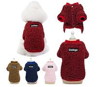 Small Dog Sweater Cat Puppy Winter Warm Coat Pet Cold Weather Cozy Fleece Clothes Cute Pullover Sweater for Small Dogs Girl Boy (Large, Red)