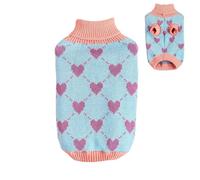 Small Dog Sweater,Dog Sweater Dog Coat | Turtleneck Pullover Heart Puppy Sweater, Knit Cat Sweater, Dog Clothes Winter Coat