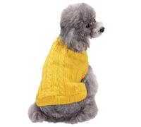 Small Dog Sweaters Knitted Pet Cat Warm Dog Sweatshirt Winter Clothes Kitten Puppy Sweater (Small,Yellow)