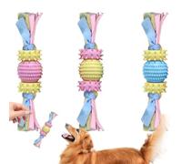 Small Dog Teething Toys Dog Teeth Cleaning Ball Rope Puppy Teether Reusable | 3pcs Reusable Interactive Teething Chewing Teeth Cleaning Training for 2-8 Months Old Dogs Indoor Outdoor lantern cloth