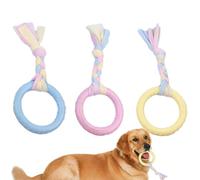 Small Dog Teething Toys Interactive Puppy Teether | 3pcs Reusable Interactive Teeth Cleaning Rope Ball Training Dog Chew Toy for 2 To 8 Months Dogs Indoor Or Large ring cloth