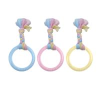 Small Dog Teething Toys Rope Ball Interactive Chew Toy Teether Reusable | 3pcs Training Cleaning Teeth Relieving Boredom Stress 2-8 Months Dogs