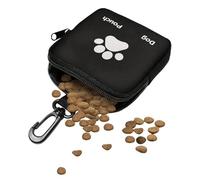 Small Dog Treat Pouch - Portable Waterproof Pet Training Snack Bag, Puppy Food Storage Pouch for On-the-Go, Lightweight & Portable, Foldable for Easy Portability (Black)