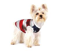 Small Dog Vest Cotton Breathable American Flag Print Puppy T-Shirt Soft Cat Clothes Pullover for Walking S