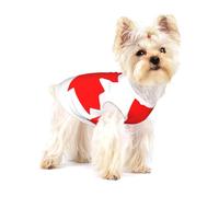 Small Dog Vest Cotton Breathable Canadian flag Print Puppy T-Shirt Soft Cat Clothes Pullover for Walking M
