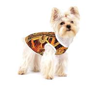 Small Dog Vest Cotton Breathable Cool Steampunk Gears Print Puppy T-Shirt Soft Cat Clothes Pullover for Walking L