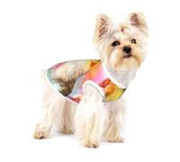 Small Dog Vest Cotton Breathable Cute Cockatiel Print Puppy T-Shirt Soft Cat Clothes Pullover for Walking L