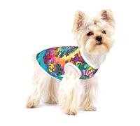 Small Dog Vest Cotton Breathable Dancing thanksgiving bear Print Puppy T-Shirt Soft Cat Clothes Pullover for Walking M