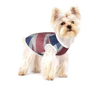 Small Dog Vest Cotton Breathable Dark England Flag Print Puppy T-Shirt Soft Cat Clothes Pullover for Walking S