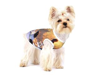Small Dog Vest Cotton Breathable Dog Catching Pheasant Print Puppy T-Shirt Soft Cat Clothes Pullover for Walking S