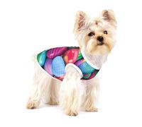Small Dog Vest Cotton Breathable Easter Eggs Print Puppy T-Shirt Soft Cat Clothes Pullover for Walking M