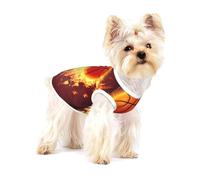 Small Dog Vest Cotton Breathable Fired Up Basketball Print Puppy T-Shirt Soft Cat Clothes Pullover for Walking S