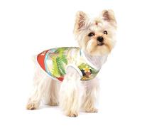 Small Dog Vest Cotton Breathable island of cuba Print Puppy T-Shirt Soft Cat Clothes Pullover for Walking S