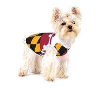 Small Dog Vest Cotton Breathable Maryland State Flag Print Puppy T-Shirt Soft Cat Clothes Pullover for Walking L
