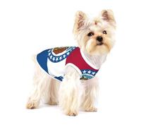 Small Dog Vest Cotton Breathable Missouri State Flag Print Puppy T-Shirt Soft Cat Clothes Pullover for Walking M