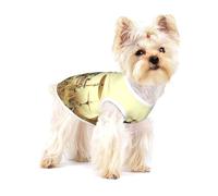 Small Dog Vest Cotton Breathable Music Drum in Field Print Puppy T-Shirt Soft Cat Clothes Pullover for Walking L