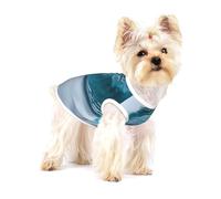 Small Dog Vest Cotton Breathable Ocean Green Wave Surf Print Puppy T-Shirt Soft Cat Clothes Pullover for Walking L