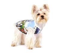 Small Dog Vest Cotton Breathable Paris Street Scene Eiffel Tower Print Puppy T-Shirt Soft Cat Clothes Pullover for Walking L