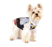 Small Dog Vest Cotton Breathable Patriotic Bald Eagle with American Flag Print Puppy T-Shirt Soft Cat Clothes Pullover for Walking S