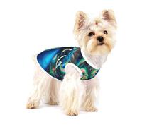 Small Dog Vest Cotton Breathable peacock nature feathers Print Puppy T-Shirt Soft Cat Clothes Pullover for Walking S