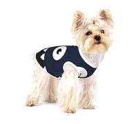 Small Dog Vest Cotton Breathable Playful Monster Design Print Puppy T-Shirt Soft Cat Clothes Pullover for Walking M