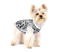 Small Dog Vest Cotton Breathable Snow Leopard Print Puppy T-Shirt Soft Cat Clothes Pullover for Walking S