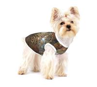 Small Dog Vest Cotton Breathable Steampunk Clock Print Puppy T-Shirt Soft Cat Clothes Pullover for Walking L