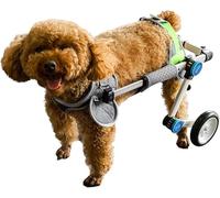 Small Dog Wheelchair 2Wheel Pet Mobility Cart Aluminum Rehabilitation Stroller for Paralysed Rear Legs Adjustable Support for Dogs and Cats
