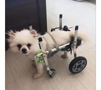 Small Dog Wheelchair - Adjustable 4-Wheel Mobility Aid Trolley with Hip Support for Back Leg Rehabilitation Perfect for Disabled Pets