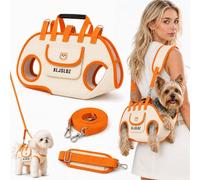 Small Dog Whole Body Lift Harness Pet Backpack, Adjustable Padded Breathable Carrier Sling for Cats Puppies, Hands Free Shoulder Strap with Treat Bag for Senior Mobility, Cars Hiking Outdoor