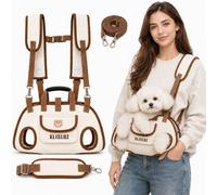 Small Dog Whole Body Lift Harness Pet Backpack, Adjustable Padded Breathable Carrier Sling for Cats Puppies, Hands Free Shoulder Strap with Treat Bag for Senior Mobility, Cars Hiking Outdoor