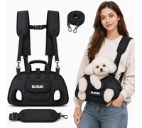 Small Dog Whole Body Lift Harness Pet Backpack, Adjustable Padded Breathable Carrier Sling for Cats Puppies, Hands Free Shoulder Strap with Treat Bag for Senior Mobility, Cars Hiking Outdoor