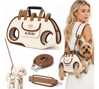 Small Dog Whole Body Lift Harness Pet Backpack, Adjustable Padded Breathable Carrier Sling for Cats Puppies, Hands Free Shoulder Strap with Treat Bag for Senior Mobility, Cars Hiking Outdoor