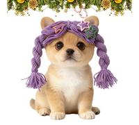 Small Dog Wigs,Cute Pet Supplies Braid,Dog Cat Wig Cosplay Headpiece - for Small Medium Large Doggy Kitten Home Photoshoot Role-Play Halloween Party Christmas Birthday Holiday