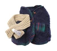 Small Dog Winter Clothes, Soft Fleece Dog Sweater Puppy Christmas Vest Cute Pet Warm Clothing with Scarf for Small Medium Dogs Yorkie Chihuahua Bichon Frise Pomeranian Poodle (M)