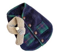 Small Dog Winter Clothes with Scarf, Blue Polyester, Warm and Cozy for Pomeranian and Frise - Durable Craftsmanship, Stylish and Practical, Year - Round Use (L)