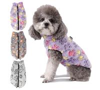 Small Dog Winter Vest, Warm Fleece Pullover with Double D-Ring Leash Attachment for Chihuahuas & Puppies(Purple,XS)