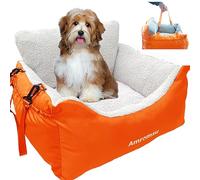 Small Dogs Car Seat Under 25,Fully Detachable and Washable Ultra Soft Car Travel Bed, with Clip-on,Two Portable Handle and Storage Pockets Puppy Dog Booster Seats,Portable Dog Car Travel Carrier Bed