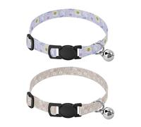 Small Dogs Collars Quick Release Buckle Collars for Girl and Boy Dogs 2 Pack Blu Ray Sunflower Pastel Purple Naughty GrasslFloral Pink