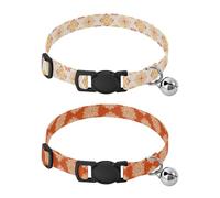 Small Dogs Collars Quick Release Buckle Female Dog Collars 2 Pcs Cinco De Mayo Summer Pastel Boho Simple Orange