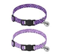 Small Dogs Collars Release Buckle Dog Collars for Males 2 Pack Cute Purple Hearts Valentine's Day Cute Purple Hearts Valentine's Day